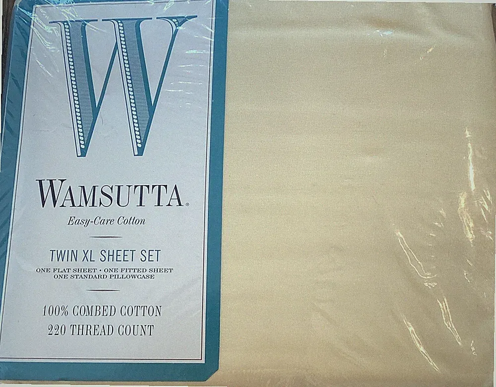 3 Pc Wamsutta TWIN XL Sheet Set 100% COTTON 220 TC Daisy Yellow New