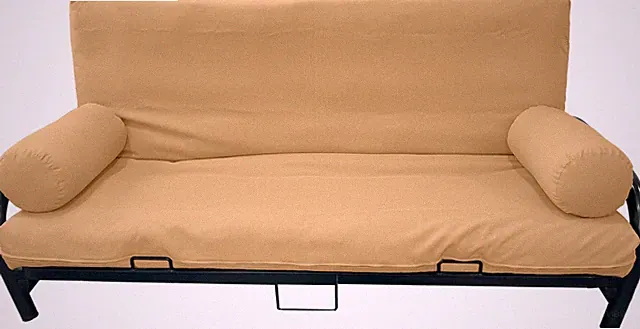 3 PCS Set Queen Futon Mattress Cover, Bolsters, Bed Protector Slipcover Peach