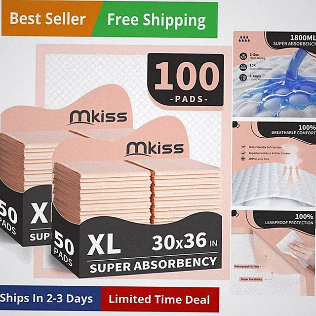 Bed Pads Disposable [100 Count] Adult Incontinence Underpads 30" x 36" Heavy...