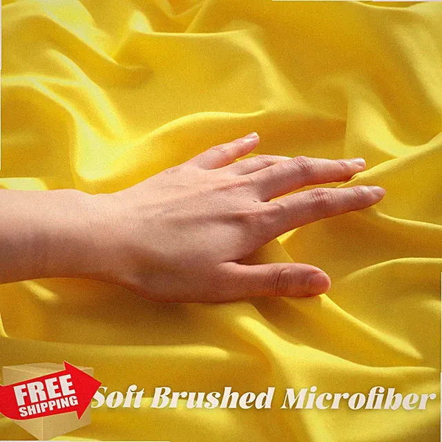 BEDSUM Ruffled Pillow Shams Set of 2, Standard 20x26 Microfiber Yellow