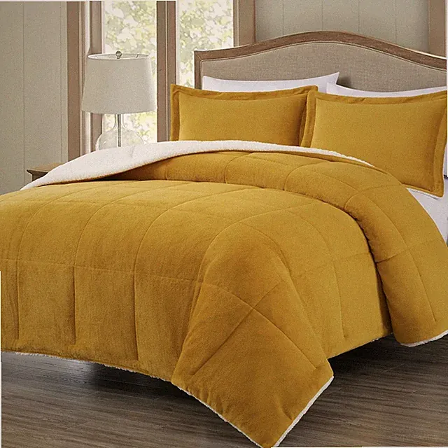 Chezmoi Collection 3-Piece Ultra-Soft Plush Micromink Sherpa Comforter Set
