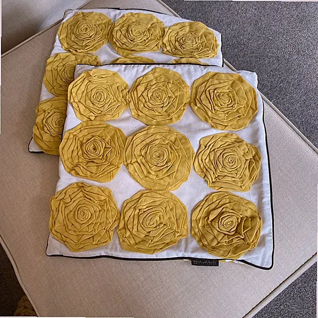 Dwell Studio for Target Yellow Roses Zipper Pillow Covers, Set of 2, EUC