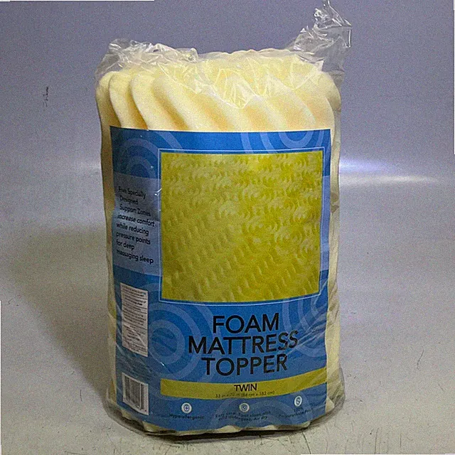 INDEPENDENT FURNITURE Foam Mattress Topper Twin Sz 33" x 72", Yellow