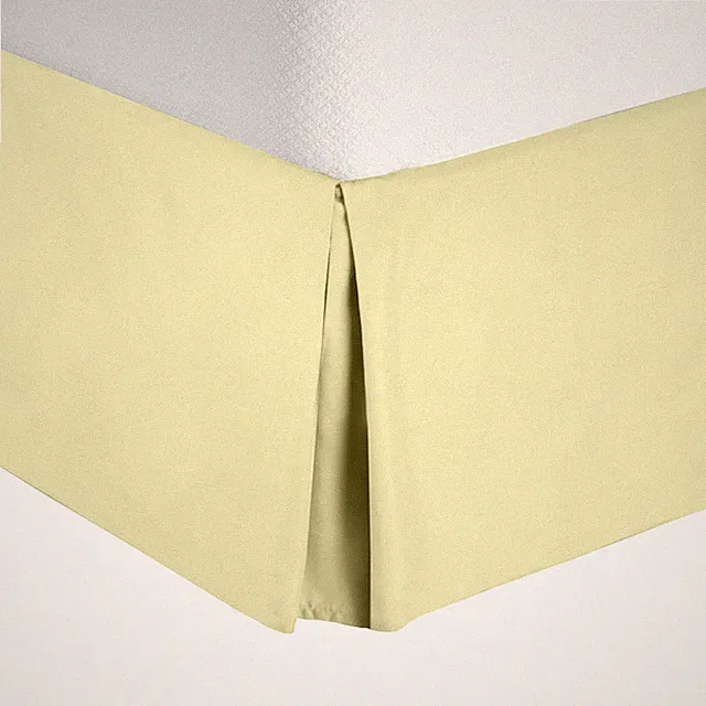 Luxury Pleated Tailored Bed Skirt - 14” Drop Dust Ruffle, Twin - Vanilla Yellow