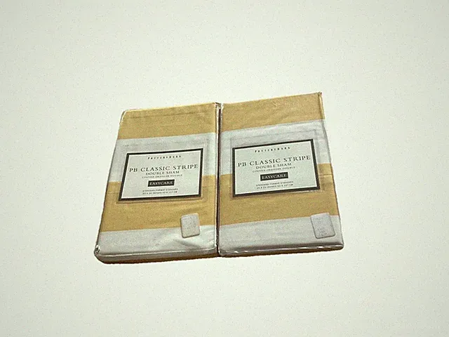 New POTTERY BARN Classic Stripe Double Sham 20 X 50 Yellow Shams Set Of Two