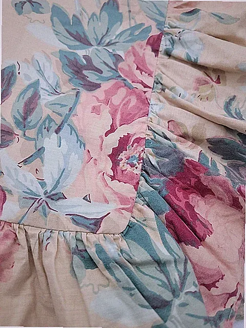 RALPH LAUREN ELSA GRASSLANDS Ruffled King Pillow Sham Floral Roses Vintage Y2k