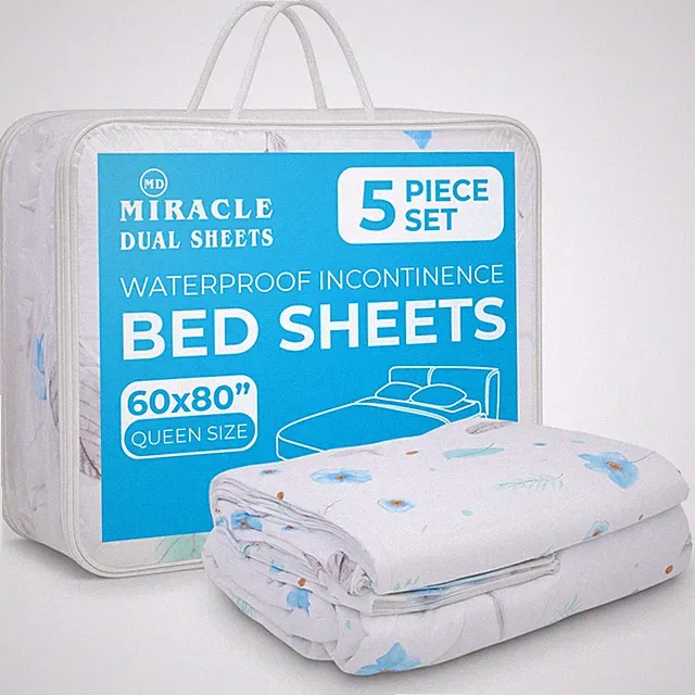 Reusable Absorbent Bed Sheets for Incontinence – Waterproof Full Bed Protecti...