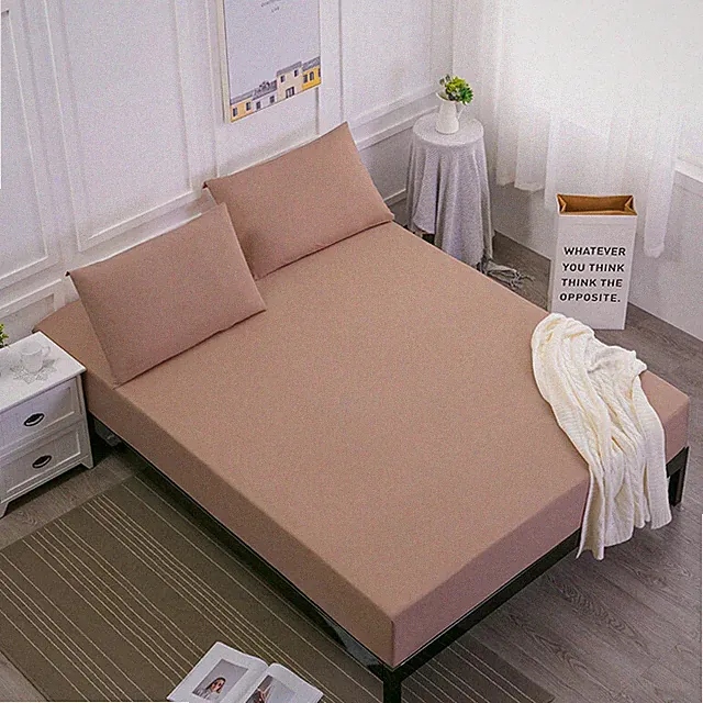 Solid Color Waterproof Fitted Sheet Extra Deep Mattress Cover Elastic Full Size