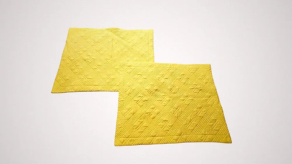 Standard Pillow Shams Set of 2 Textured Sunny Yellow Soft Brushed Fabric