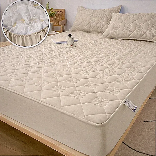 Waterproof Elastic Mattress Cover Bed Sheets Pad Protector Bed Cover Soft Solid