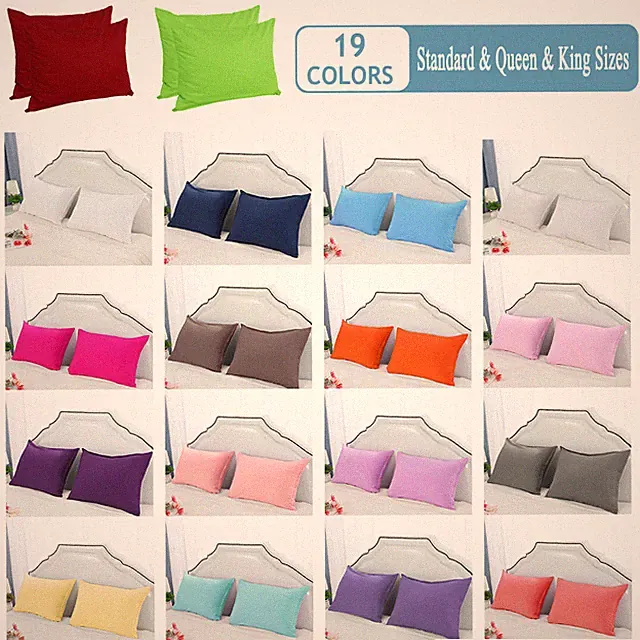 Zippered Pillow Cases Pillowcases Cover Egyptian Cotton Standard Queen King Size